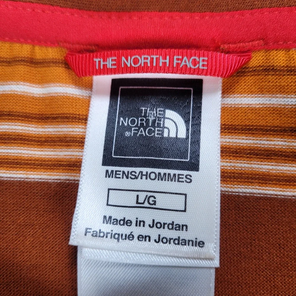 The North Face Retro‎ Striped Polo Shirt Short Sleeve Casual Mens Large